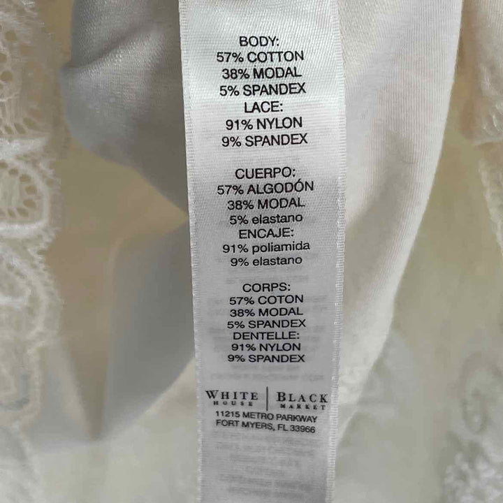 Size L White House Black Market Ivory Lace Shirt