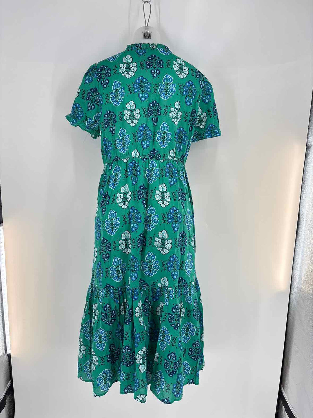 Size 6 J Crew Green Print Dress