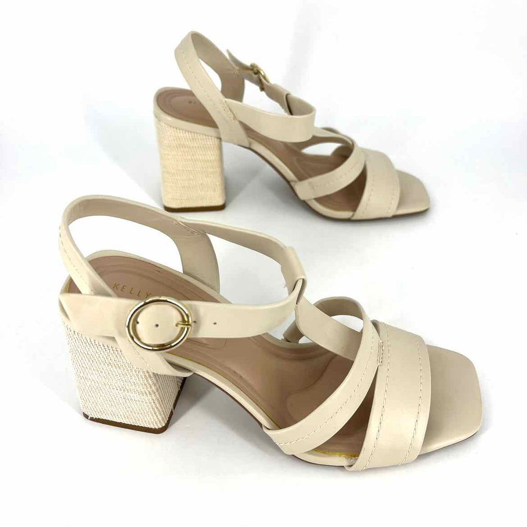 Shoe Size 7 KELLY & KATIE Beige Faux Leather Wedge