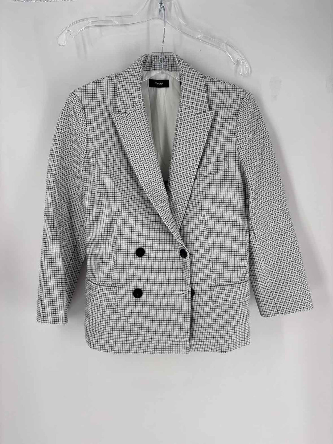 Size 6 THEORY White Print Blazer