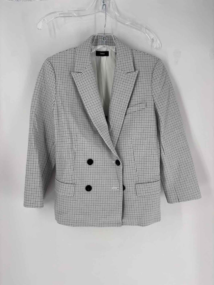 Size 6 THEORY White Print Blazer
