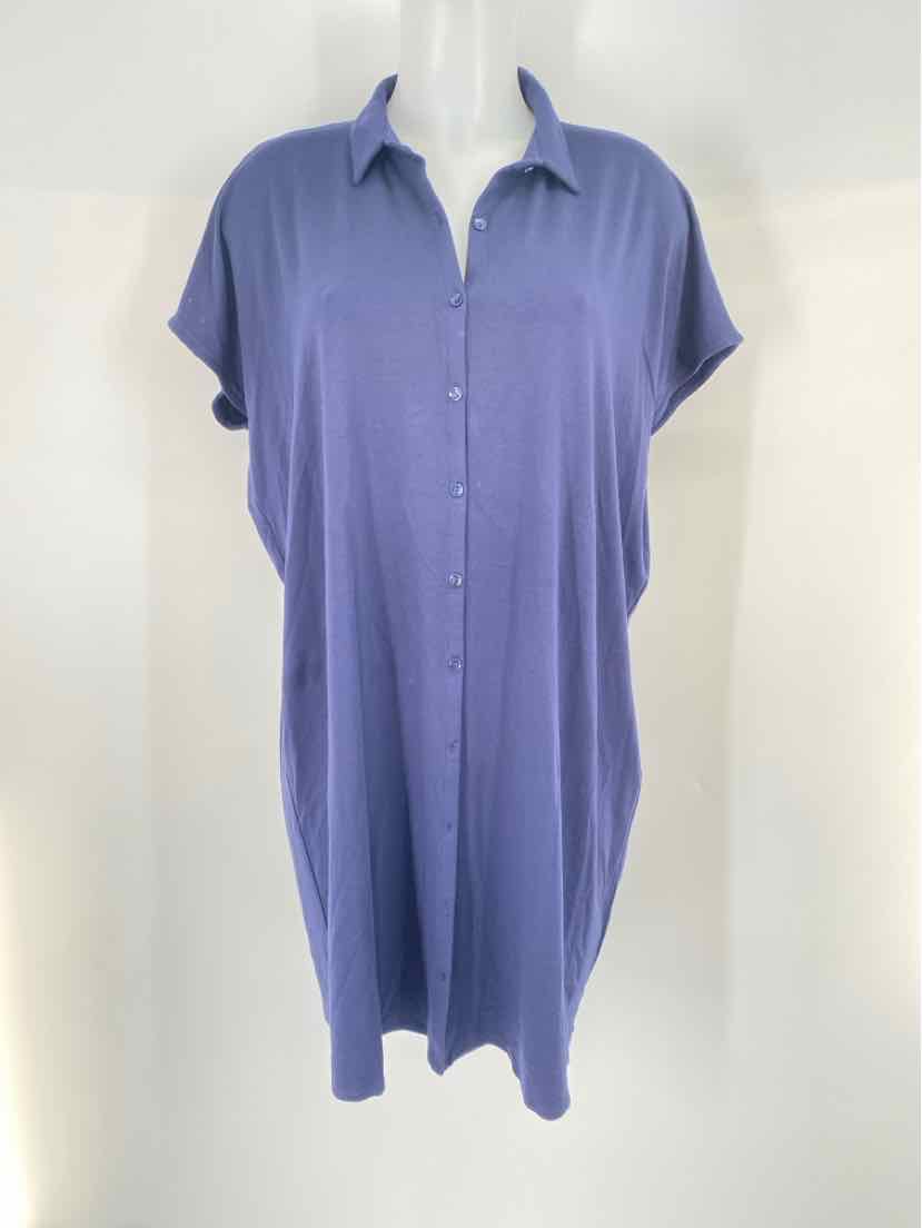 Size L Eileen Fisher Navy Dress