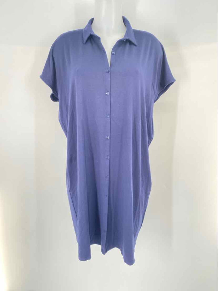 Size L Eileen Fisher Navy Dress