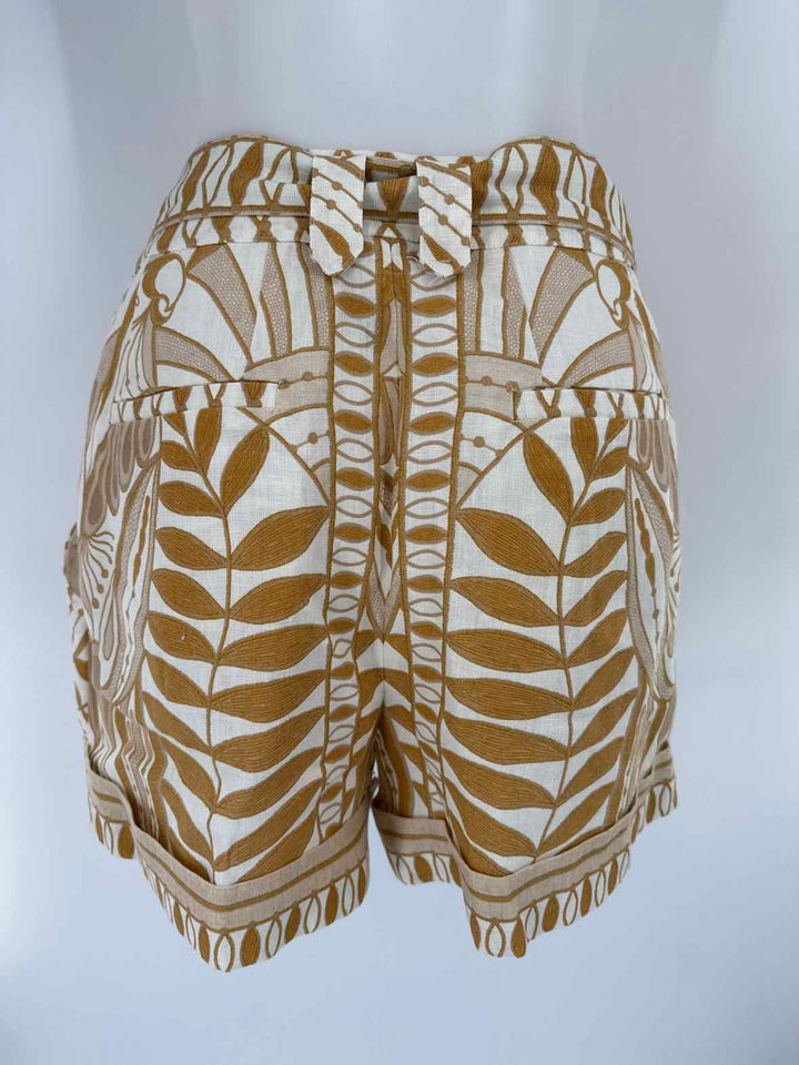 Size M FARM RIO Tan Linen Shorts