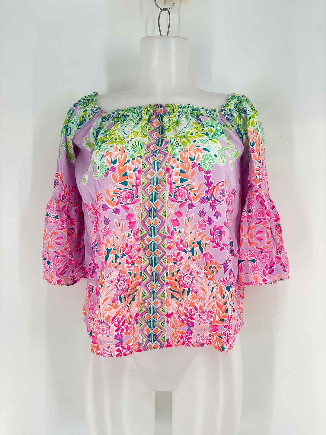 Size XS Lilly Pulitzer Multi-Color Silk Shirt