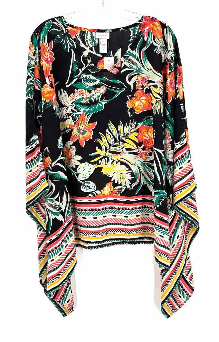Size 3X AVENUE Black Print Shirt