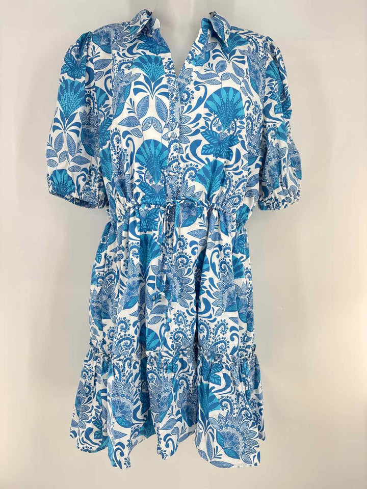 Size XL SUGARLIPS Blue Print Dress