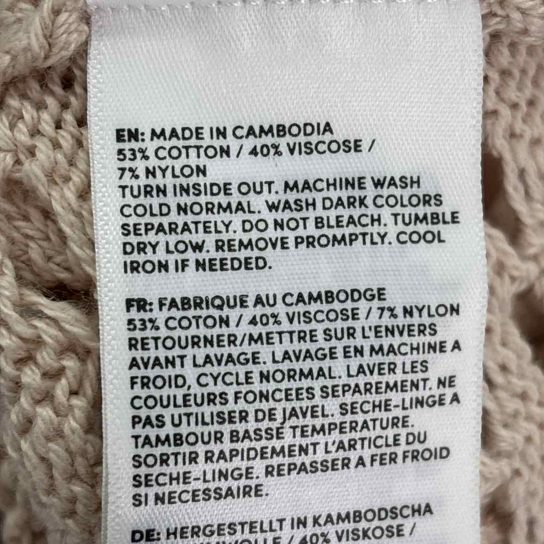 Size M LAND END Tan Knit Vest