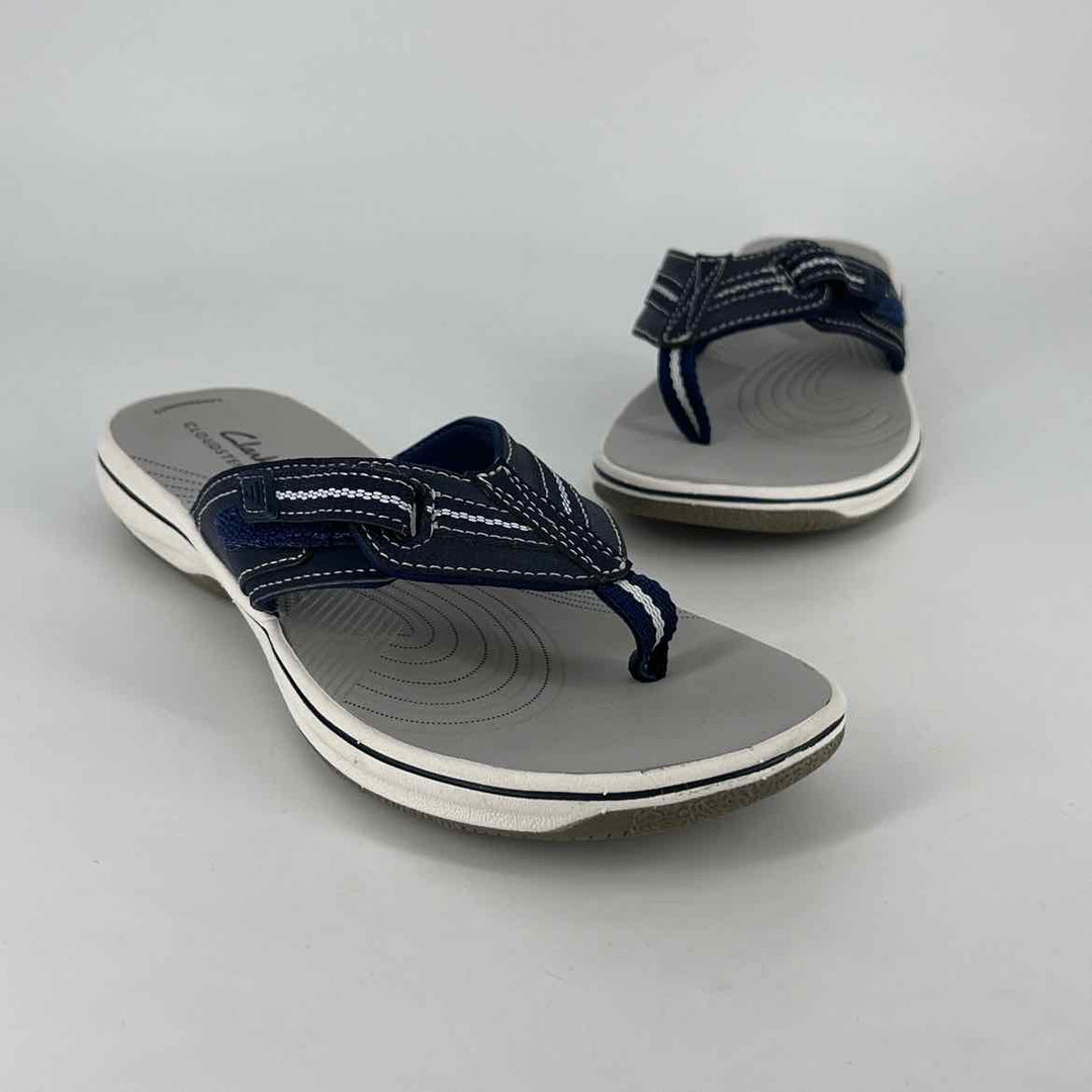 Shoe Size 7 CLARKS Navy Faux Leather Sandals