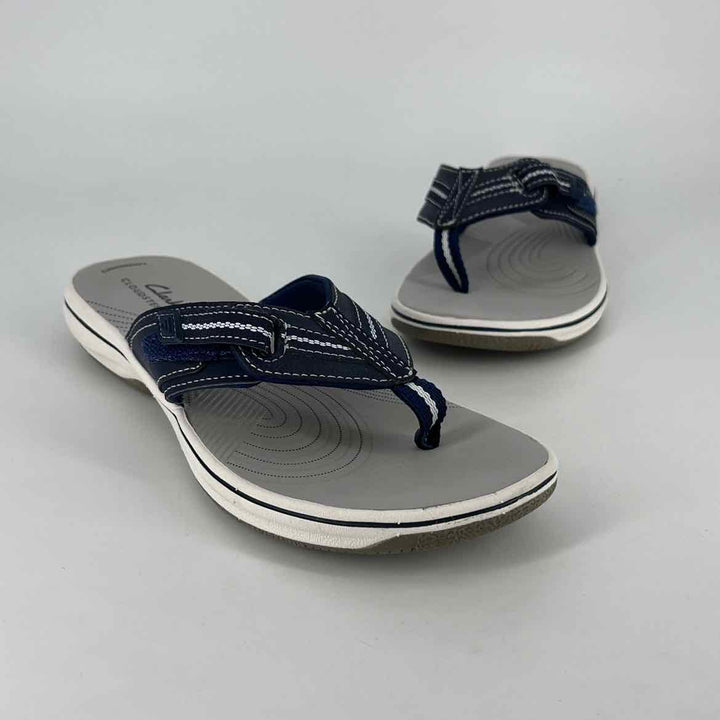 Shoe Size 7 CLARKS Navy Faux Leather Sandals