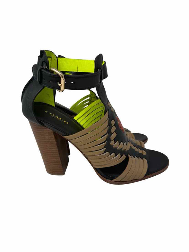Shoe Size 10 Coach Brown Print Sandals