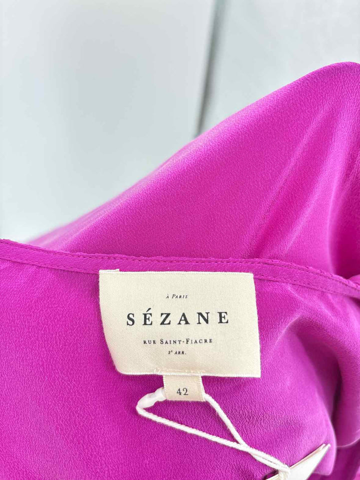 Size 10 SEZANE Fuschia Silk Shirt