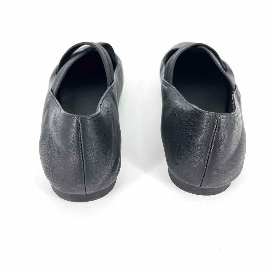 Shoe Size 9 Black Faux Leather Flats