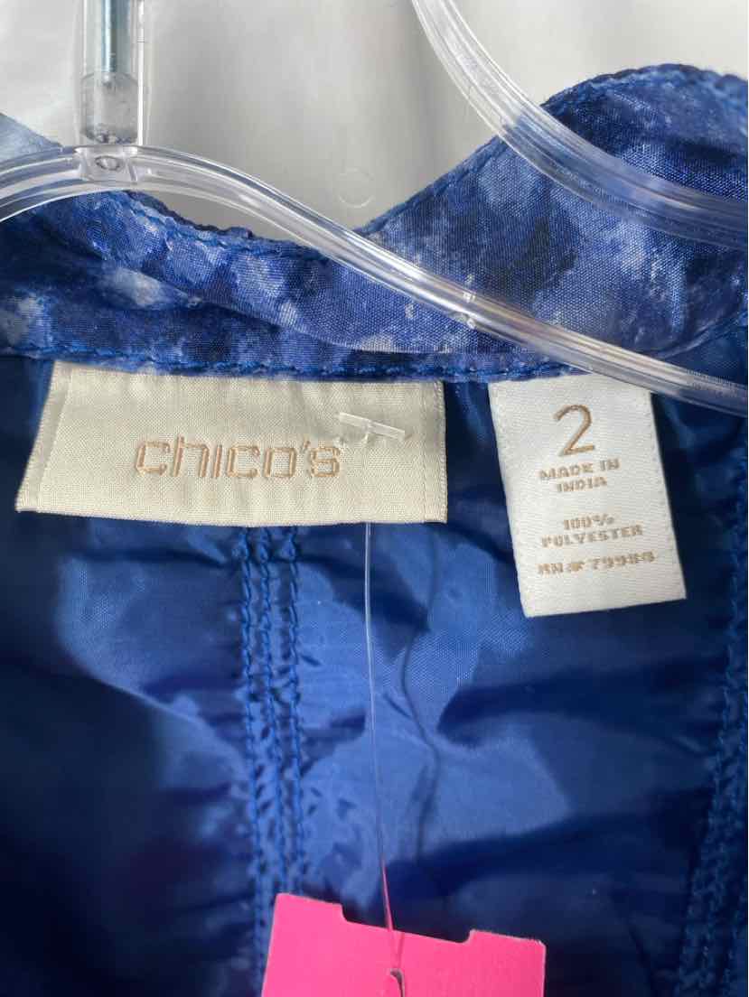 Size L Chico's Blue Print Jacket
