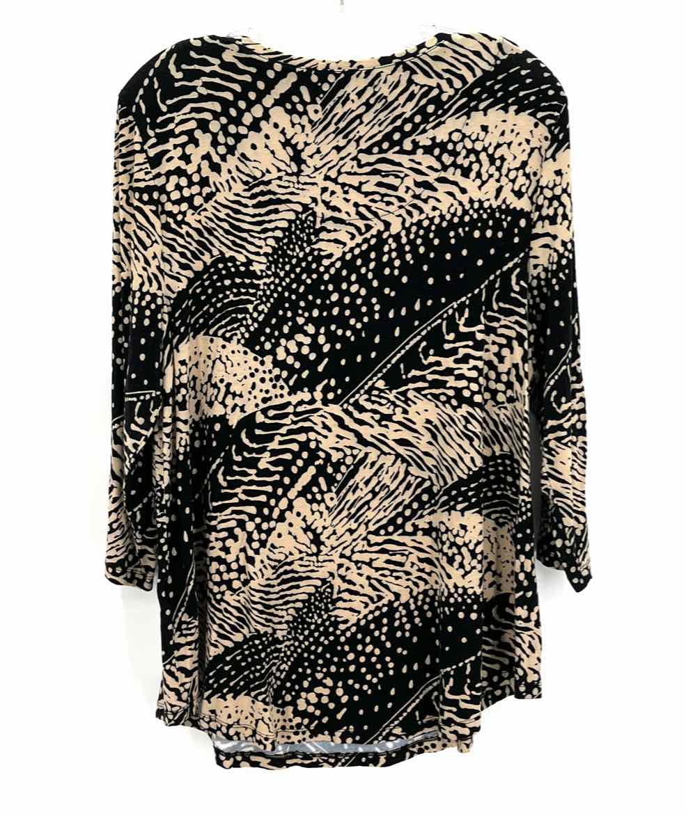 Size L JM COLLECTION Black Shirt