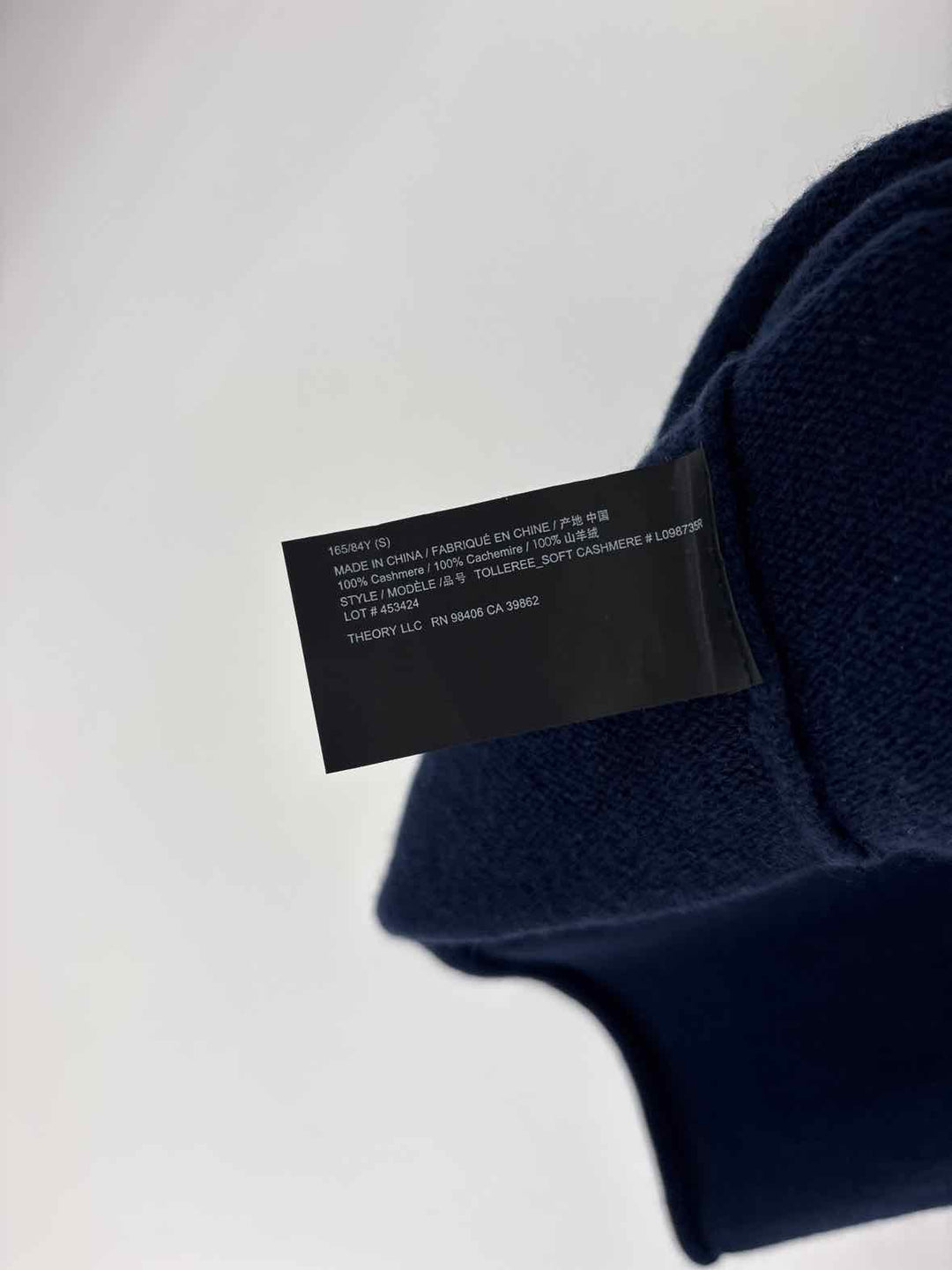 Size S THEORY Navy Cashmere Sweater