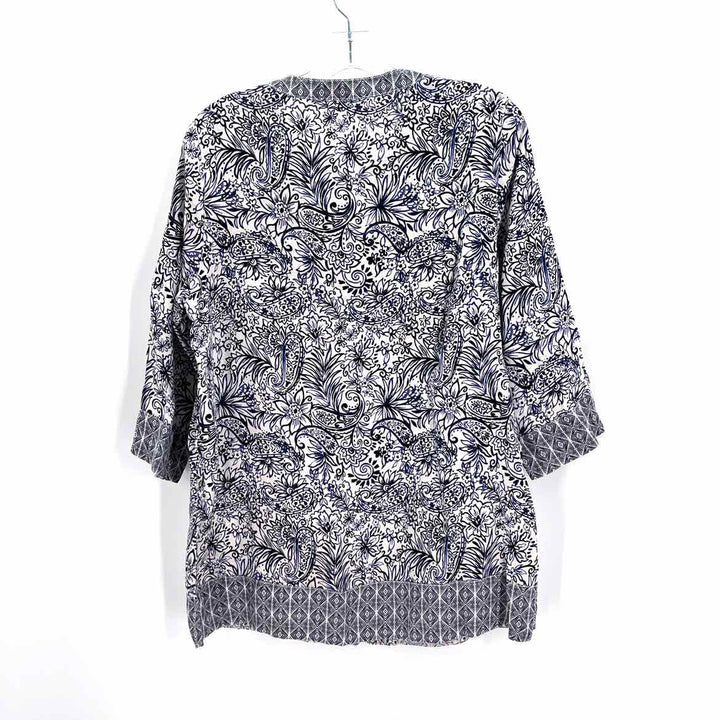 Size M SIGRID OLSEN Blue Print Shirt