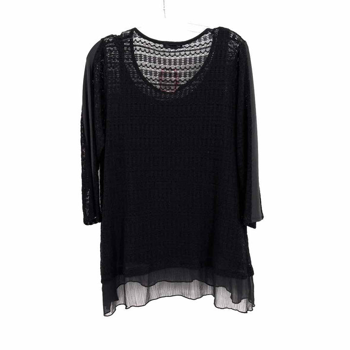 Size L ALFANI Black Lace Shirt
