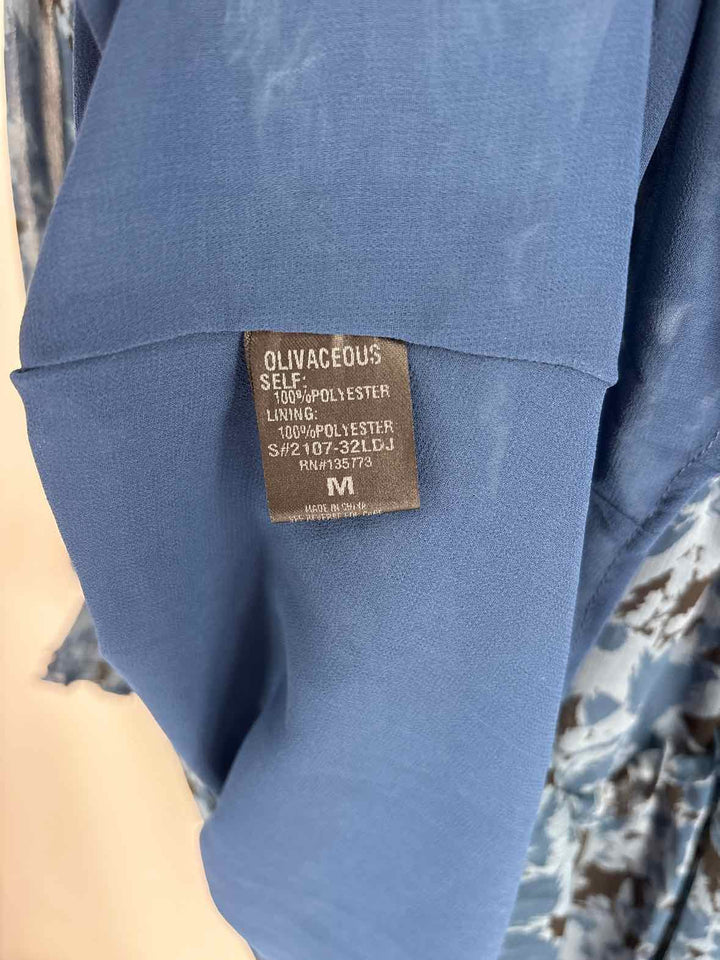 Size M OLIVACEOUS Blue Print Dress