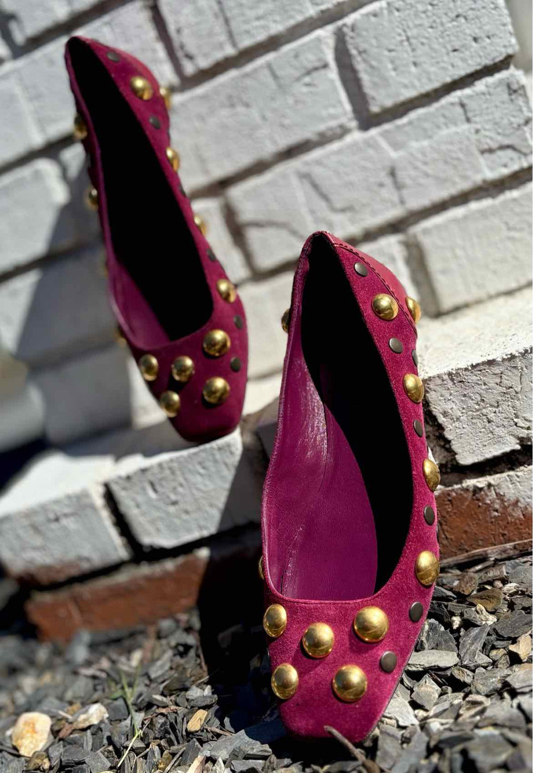 Shoe Size 38 Gucci Purple Suede Luxury - Flats