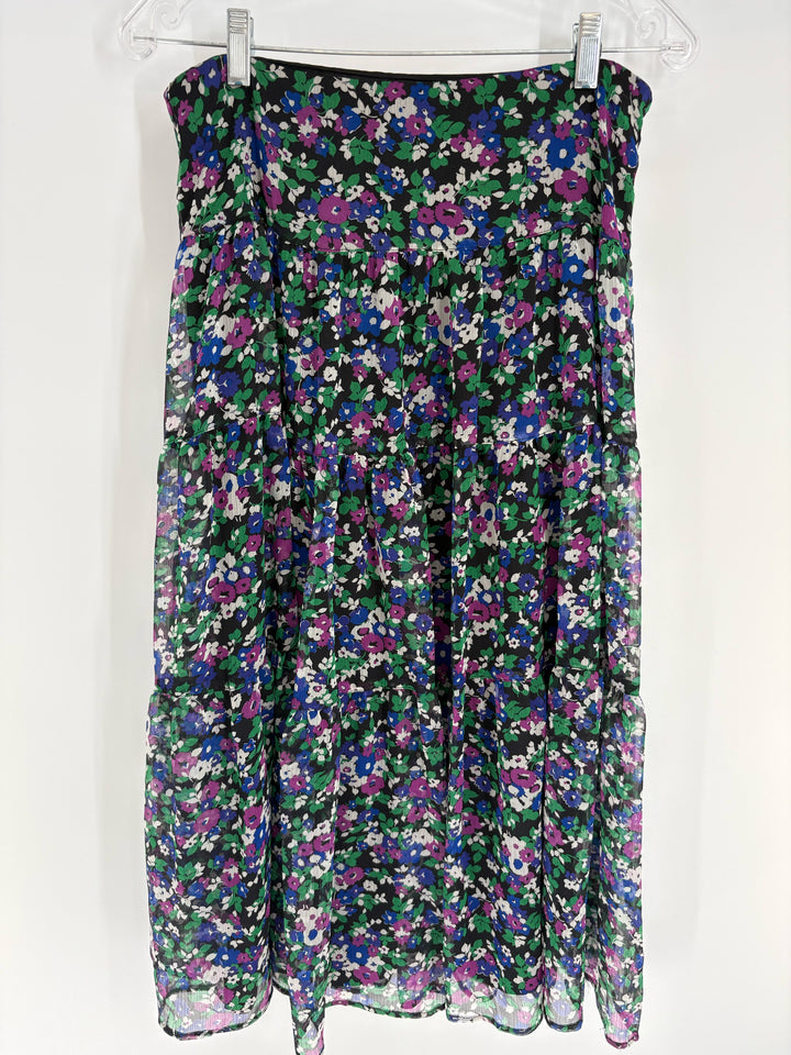 Size 10P RALPH LAUREN Green Print Skirt
