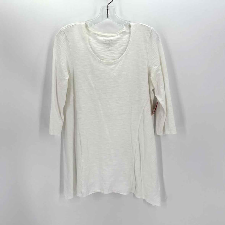 Size M J JILL White Knit Shirt