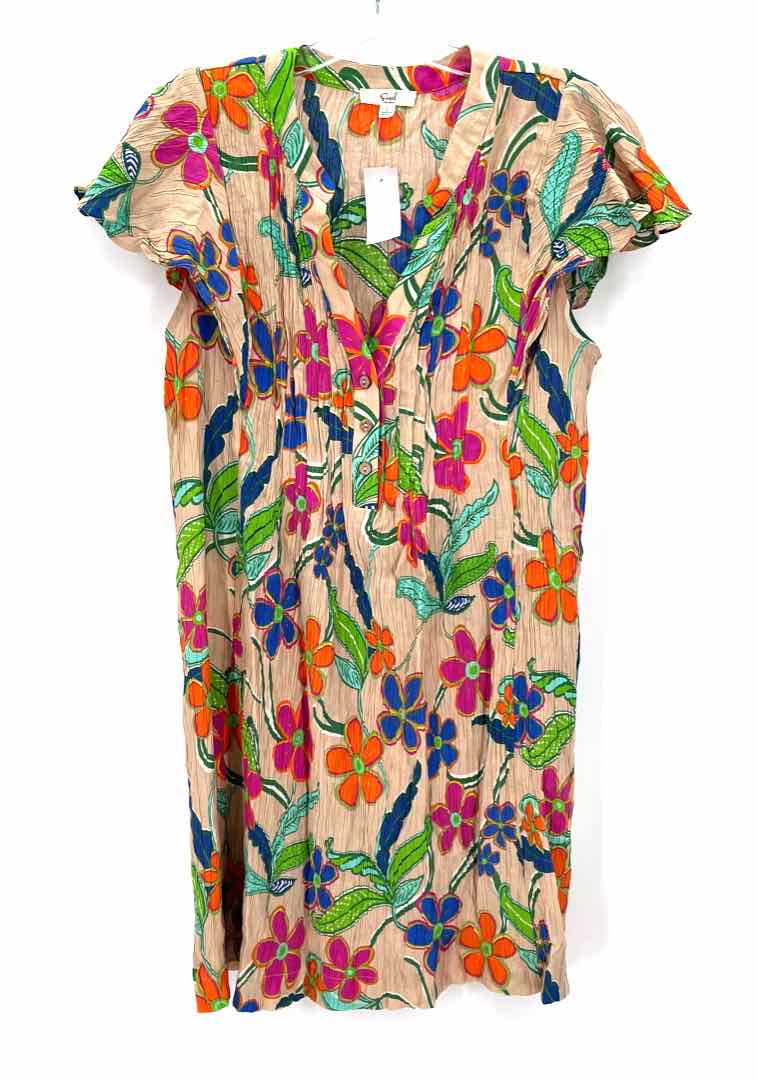 Size L EASEL TAN PRINT Dress