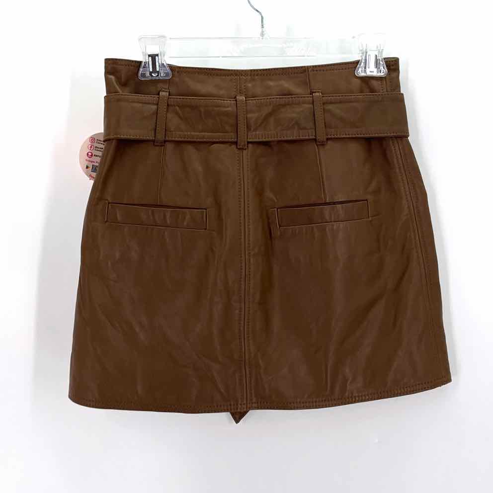 Size XS Brown Leather Skirt