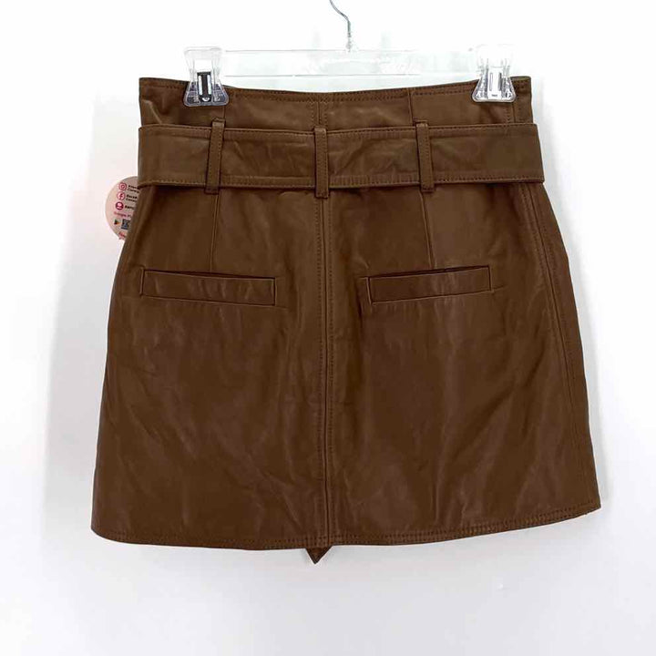 Size XS Brown Leather Skirt