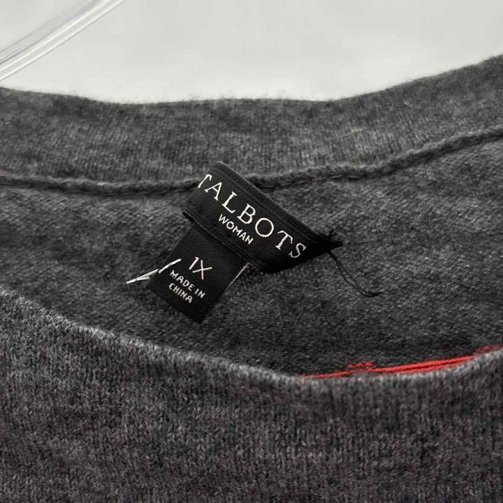Size 1X Talbots Charcoal Knit Sweater