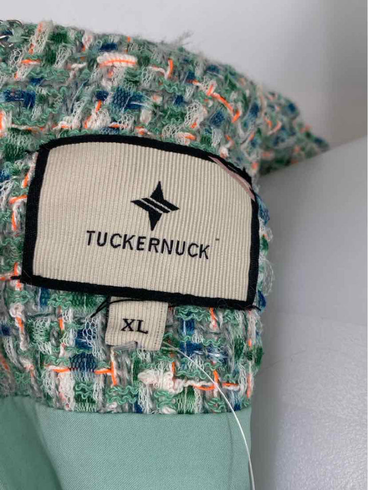 Size XL TUCKERNUCK Green Tweed Dress