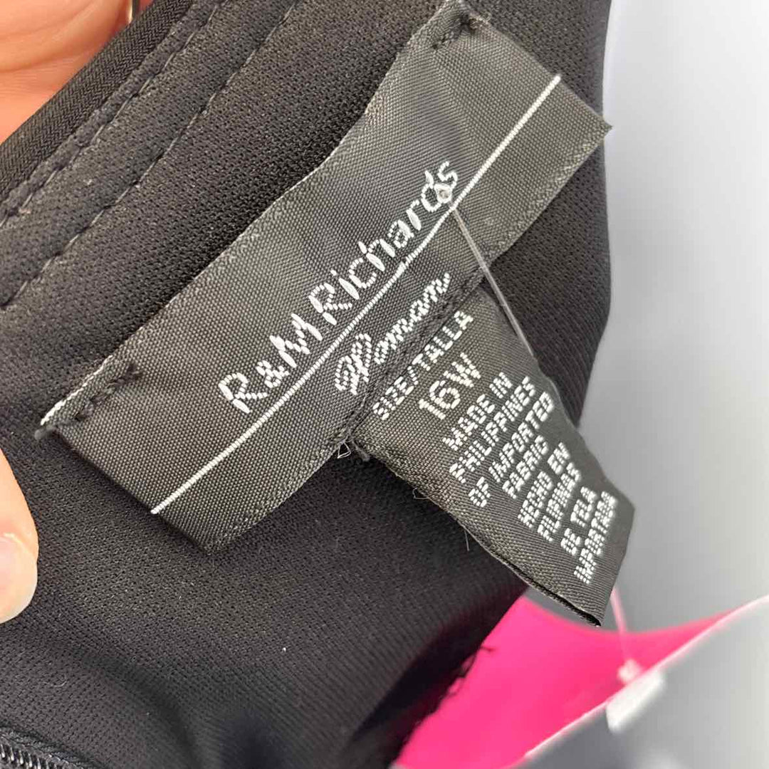 Size 16 R&M RICHARDS Black Chiffon Dress