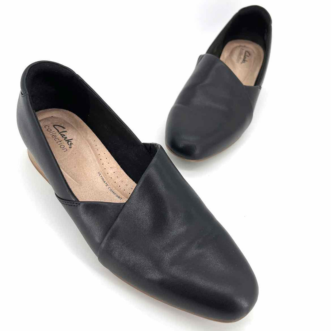 Shoe Size 10 CLARKS Black Leather Loafers