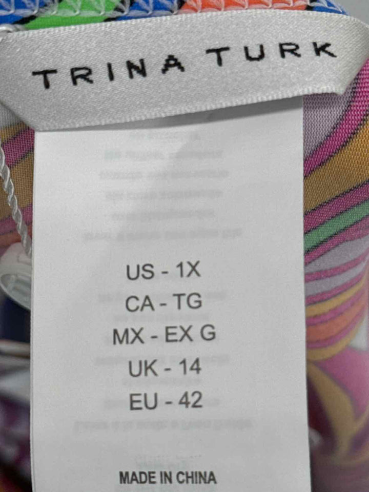 Size 1X TRINA TURK Multi-Color Shirt