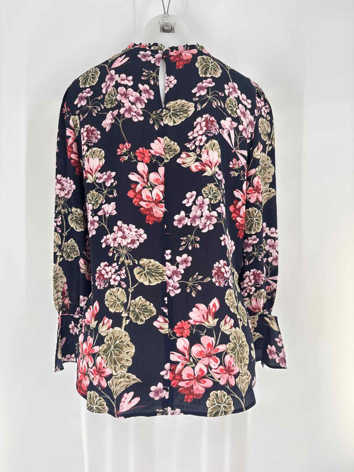 Size M Ann Taylor Navy Print Shirt