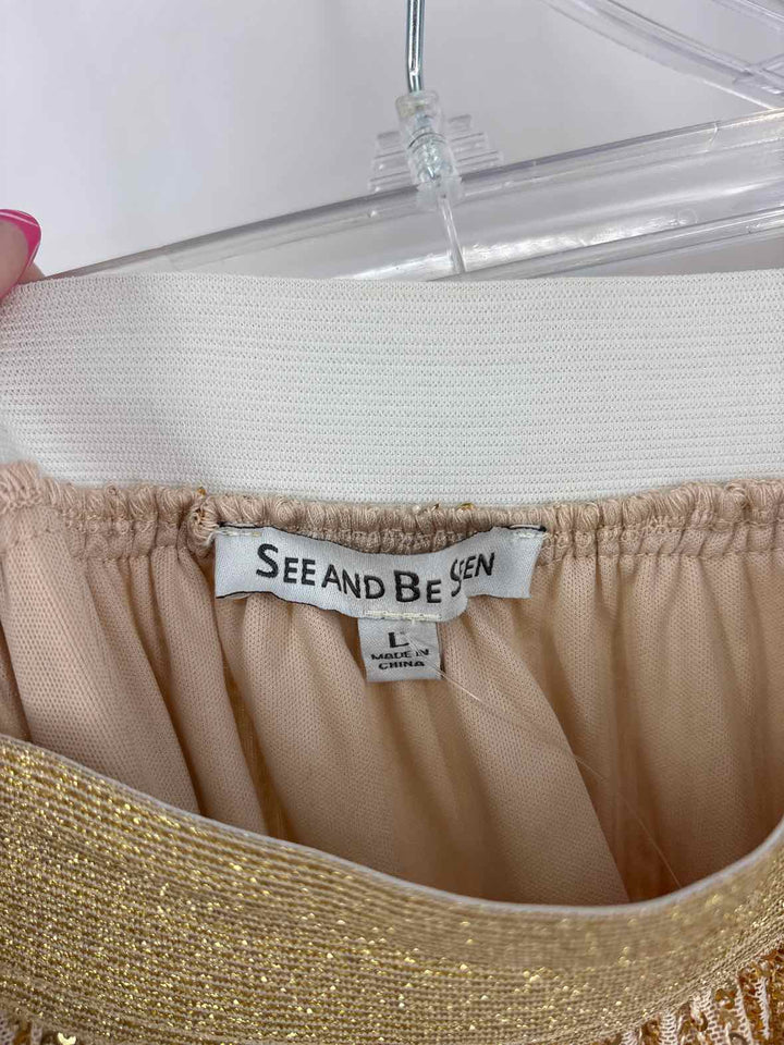 Size L SEE AND BE SEEN Gold Skirt