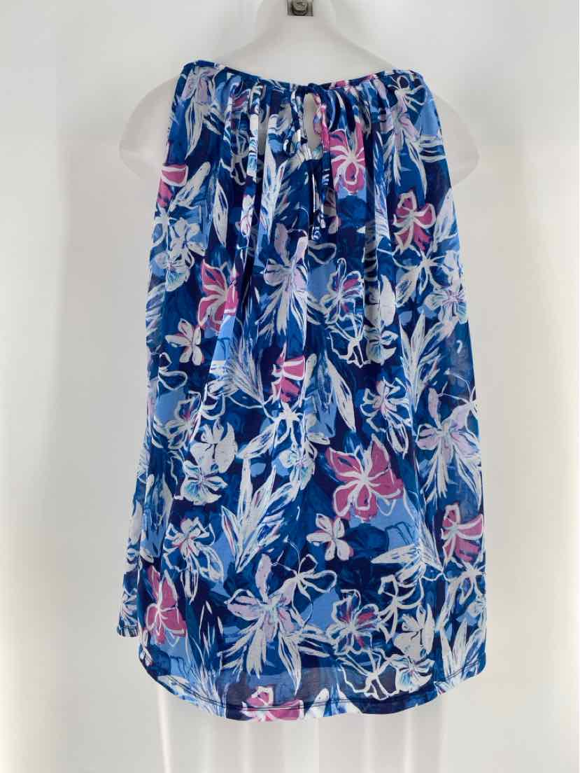 Size 14/16 LANE BRYANT Blue Print Shirt