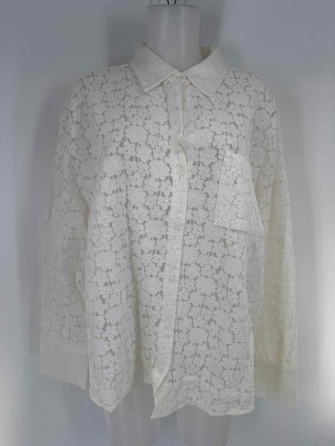 Size XL VICI Ivory Lace Shirt