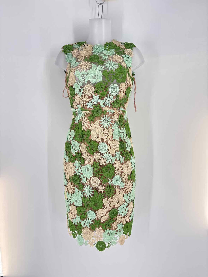 Size 2 Green Print Dress