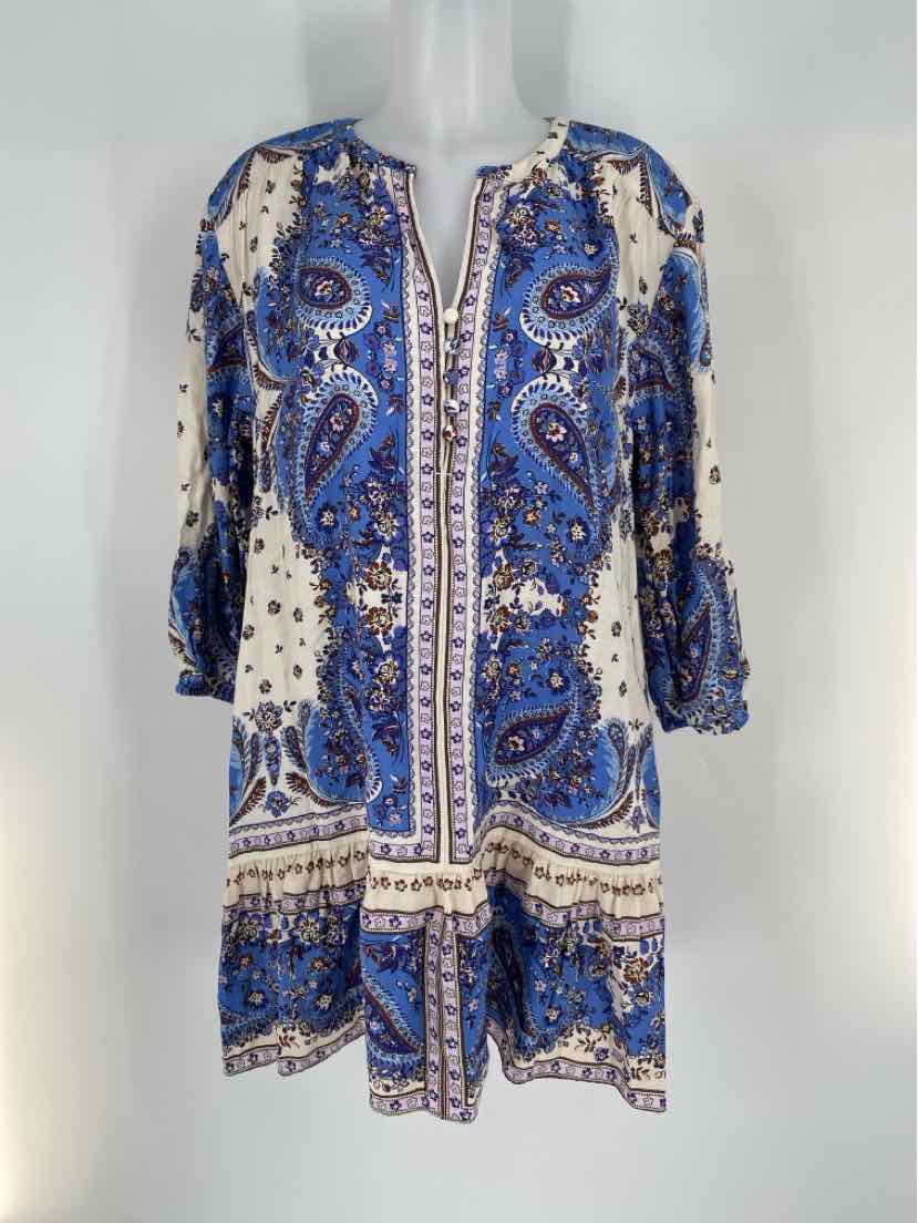 Size M LOFT Blue Print Dress
