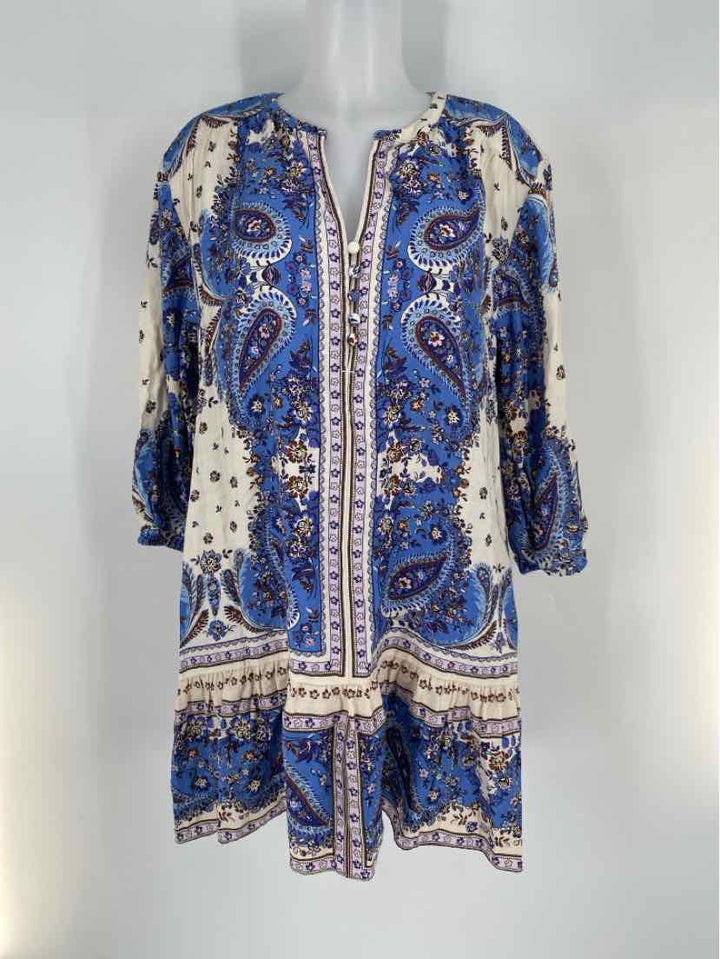 Size M LOFT Blue Print Dress