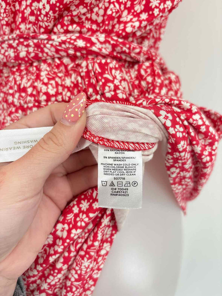 Size M LOFT Red Print Dress