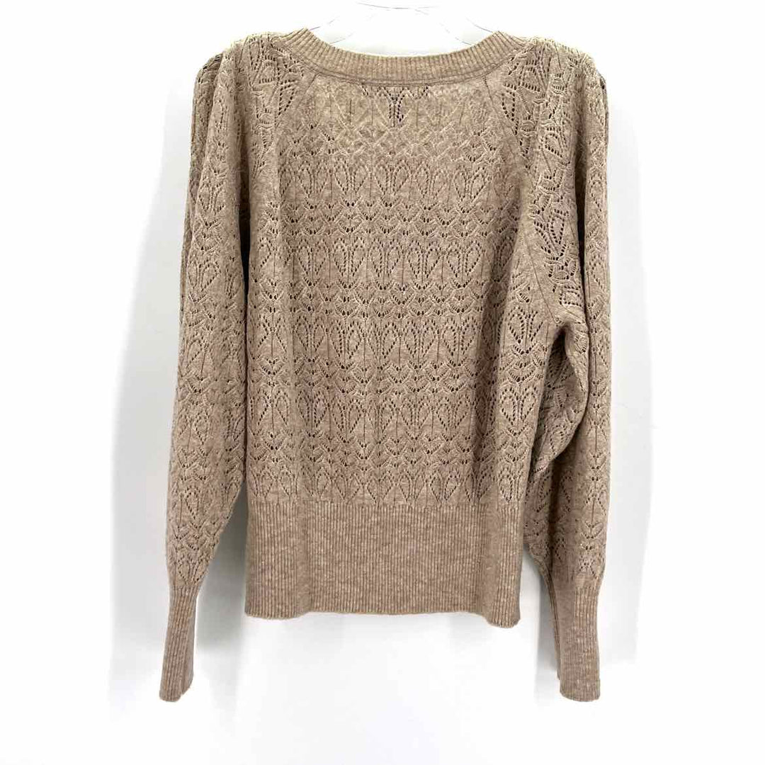 Size L White House Black Market Beige Knit Sweater