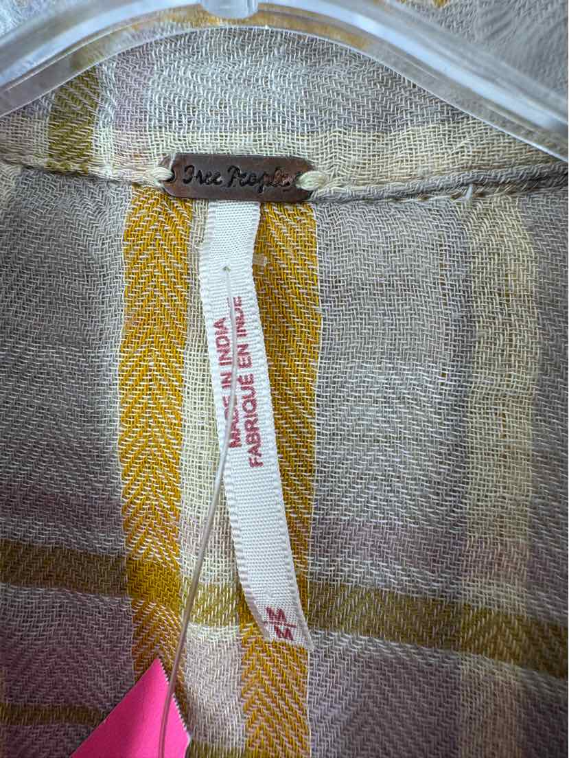 Size M FREE PEOPLE Yellow Shirt