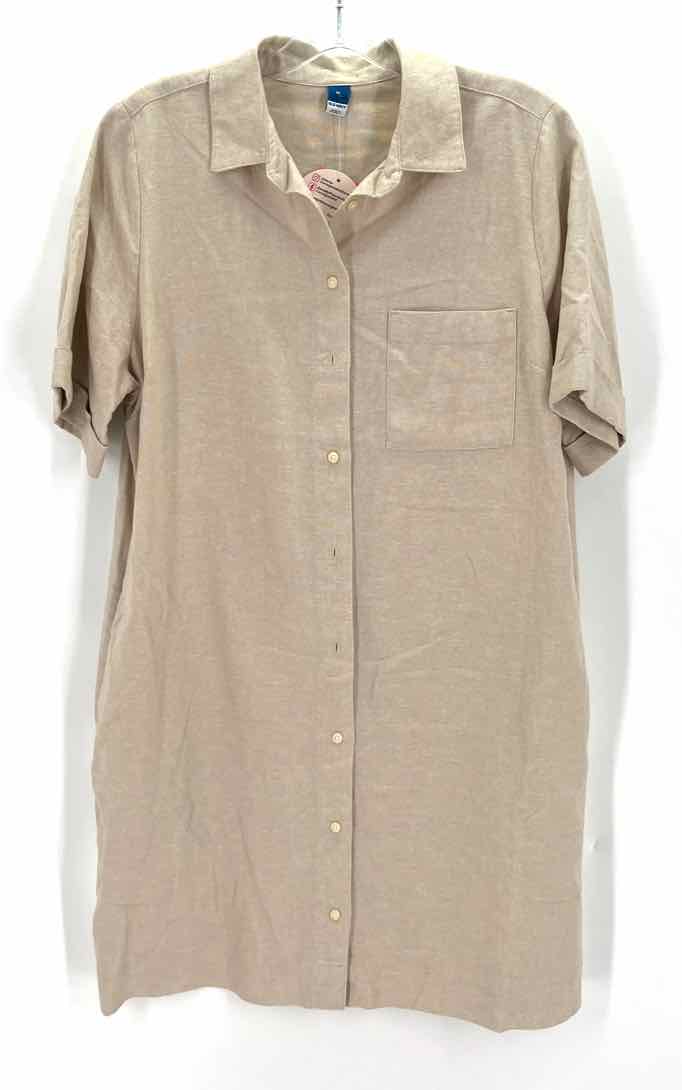 Size M Old Navy Khaki Linen Dress