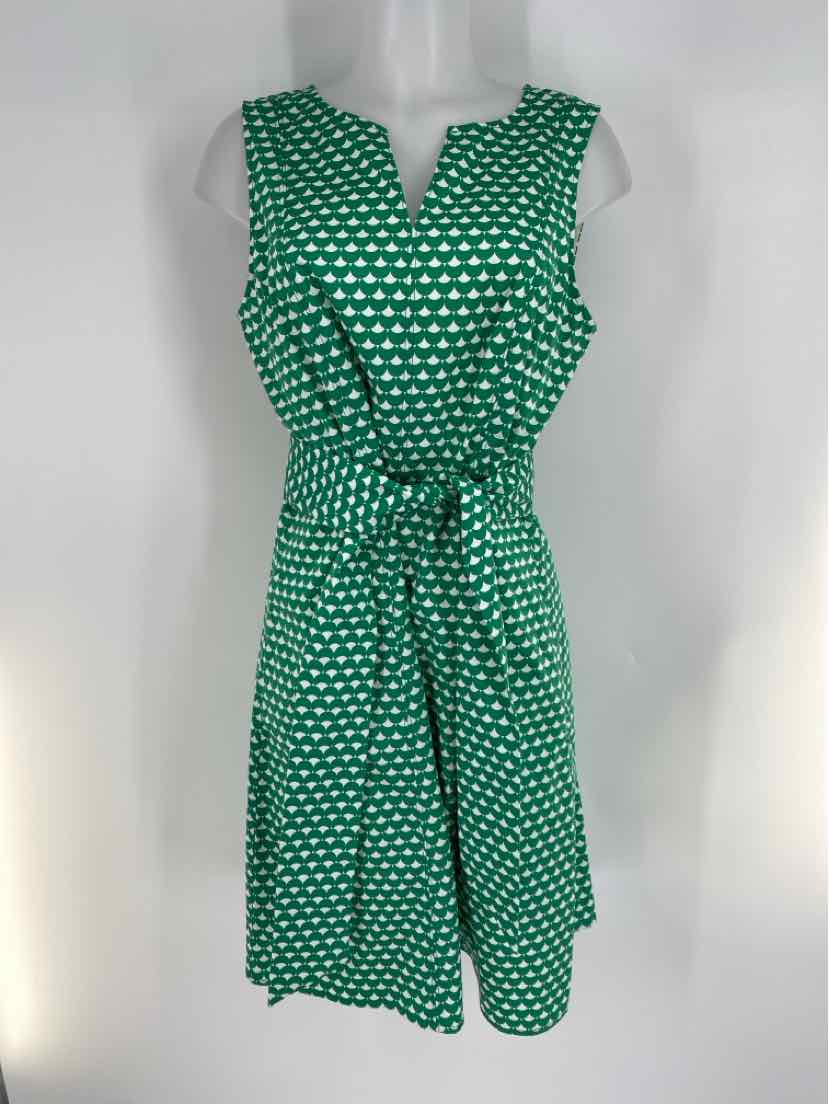 Size 10 Boden Green Print Dress