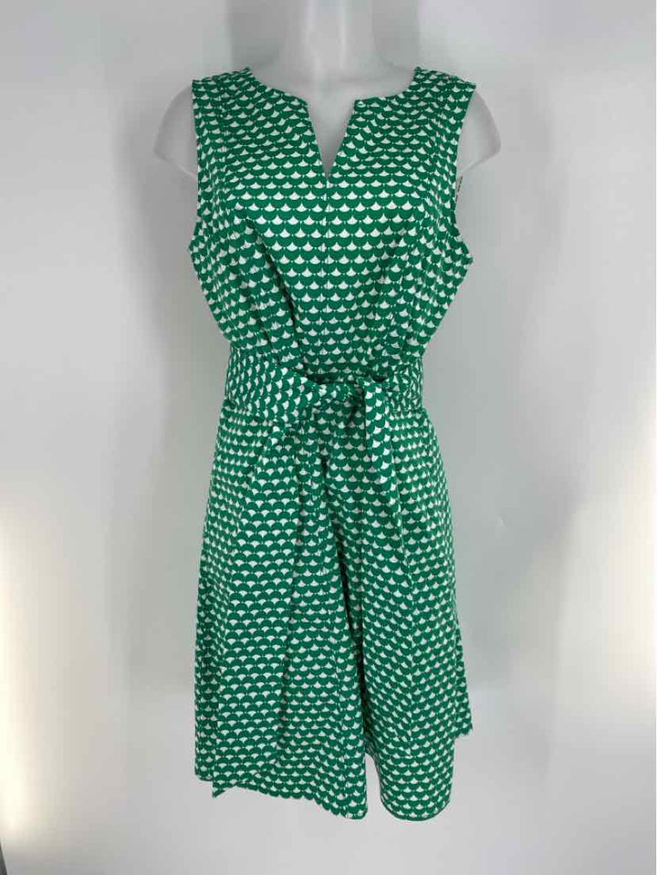 Size 10 Boden Green Print Dress