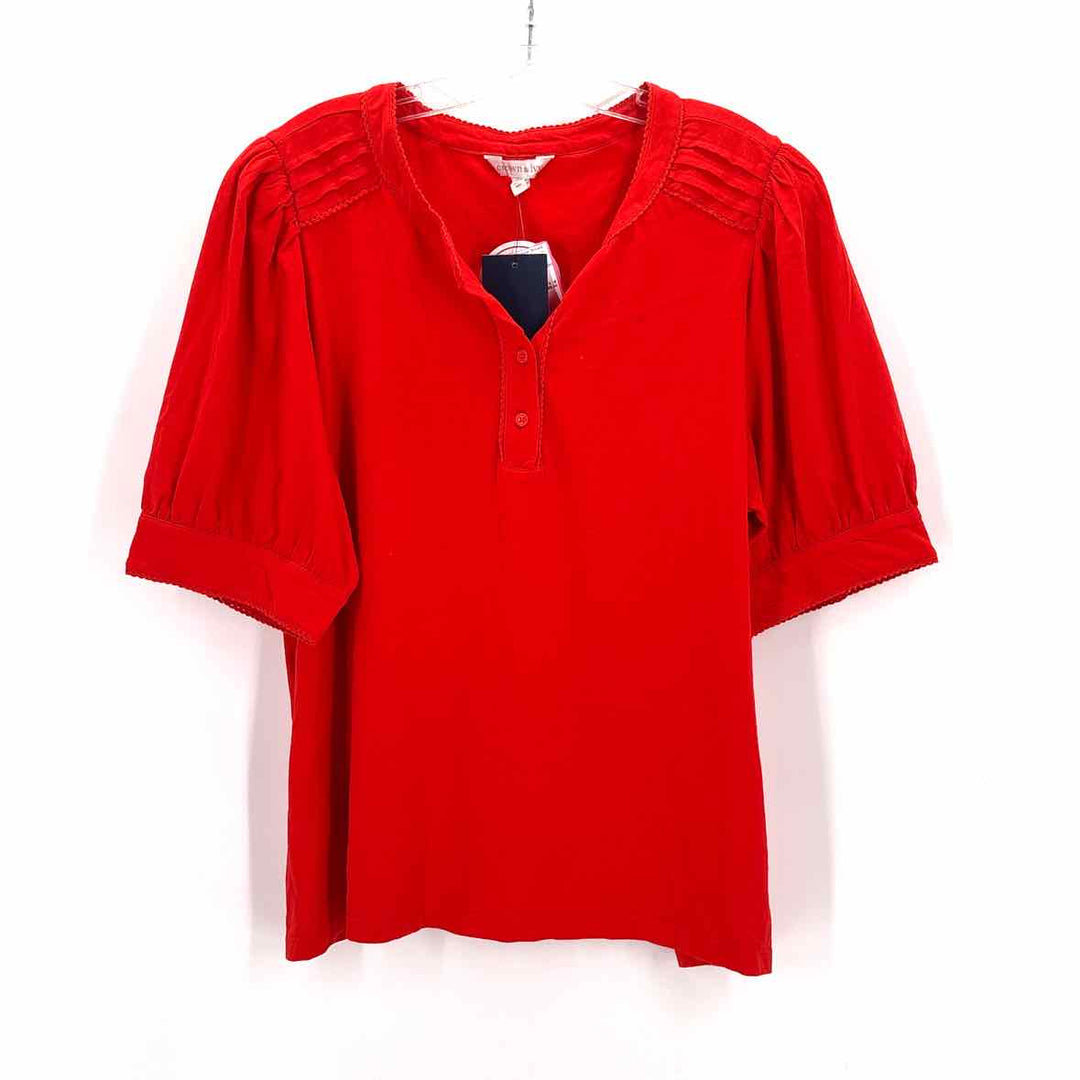 Size XXL CROWN & IVY Red Knit Shirt