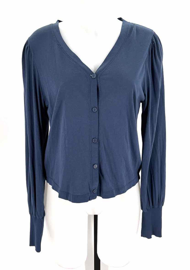 Size M Blue Cotton Cardigan