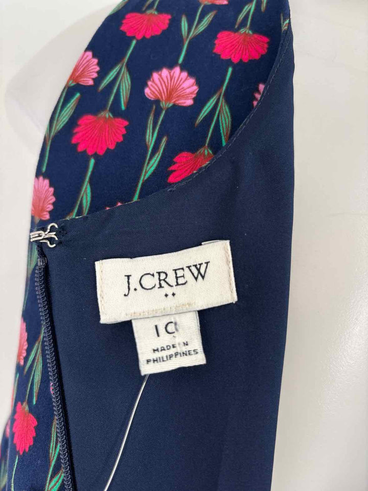 Size 10 J Crew Navy Print Dress